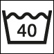 RECOMMENDED WASHING TEMPERATURE OF 40°